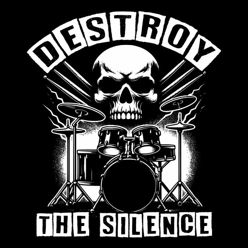 Le batteur de batterie du groupe de rock Destroy Silence.