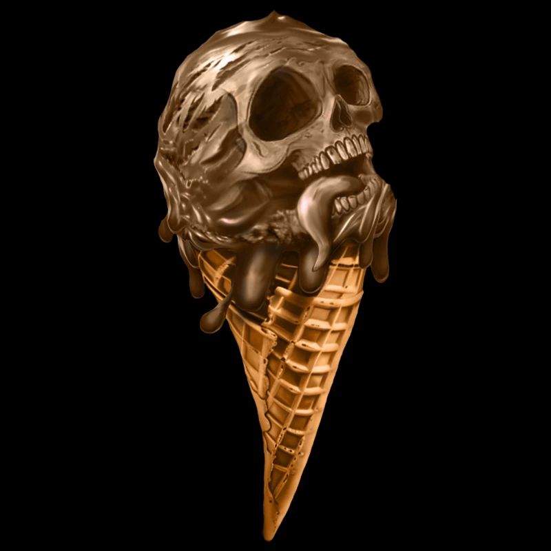 Softeis mit ätherischem Totenkopf