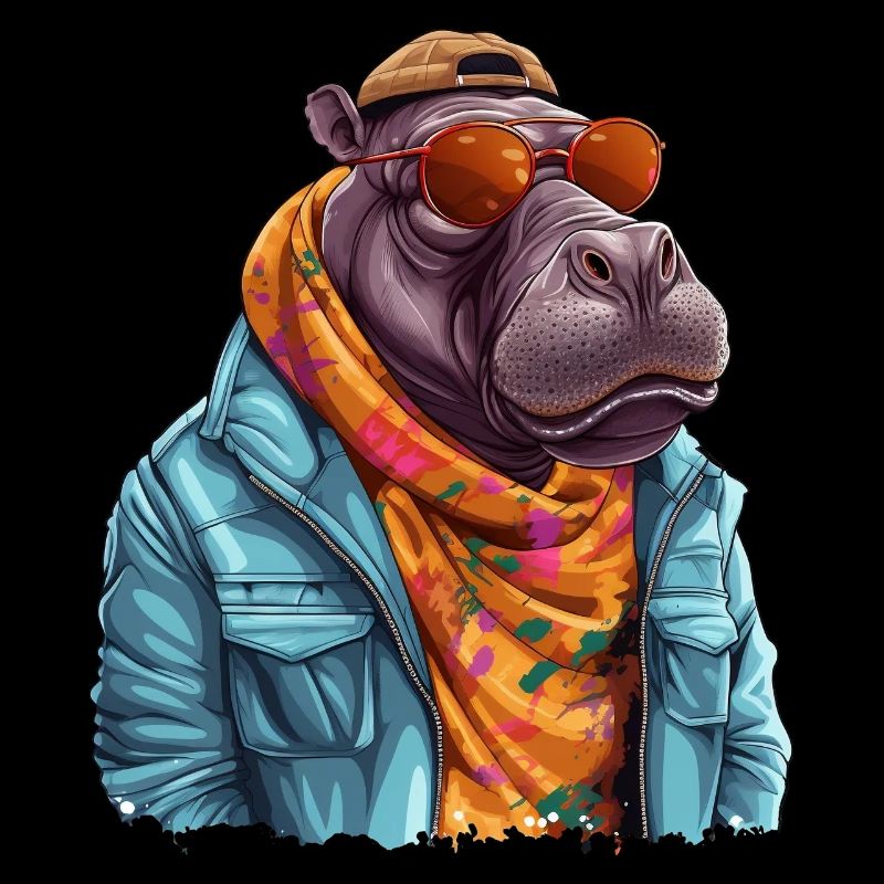 Graffiti d’hippopotame. Force et puissance cachées.