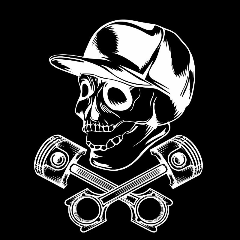 skull piston white