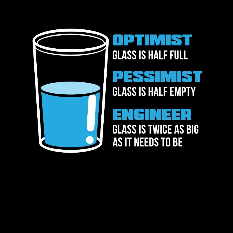 Engineer Engineering Optimist Pessimist Gift
