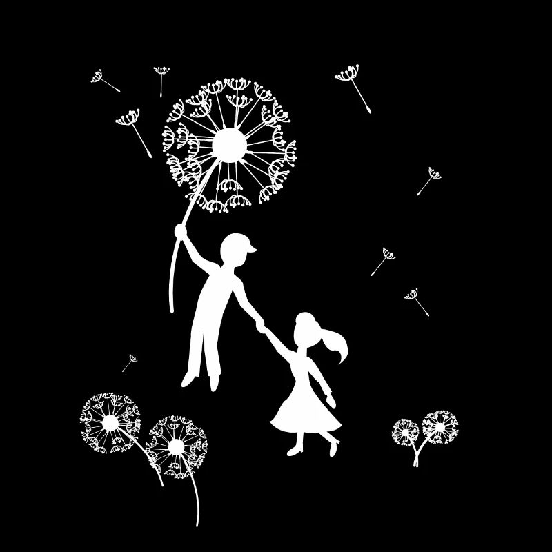 Pusteblume Junge und Mädchen