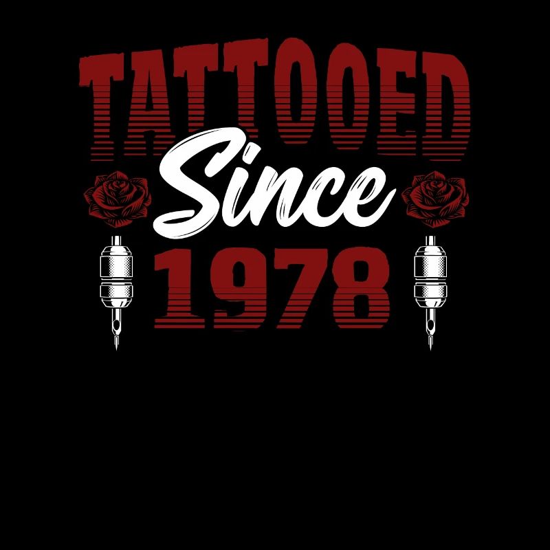Tattooed Since 1978 Red Rose Theme