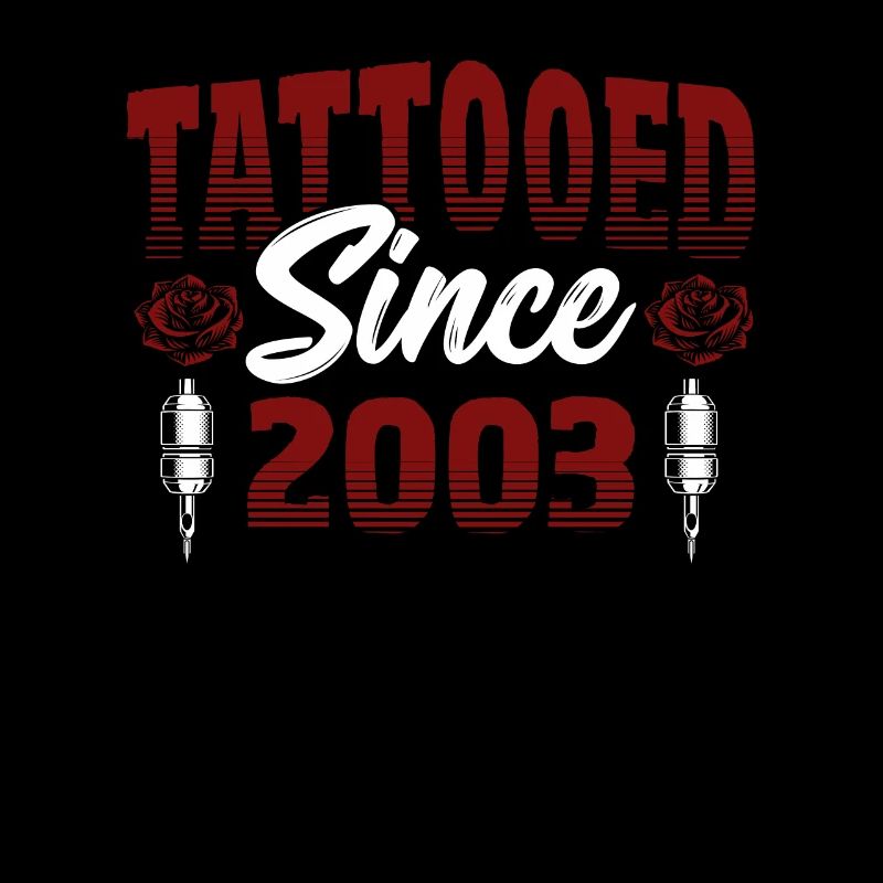 Tattooed Since 2003 Red Rose Theme