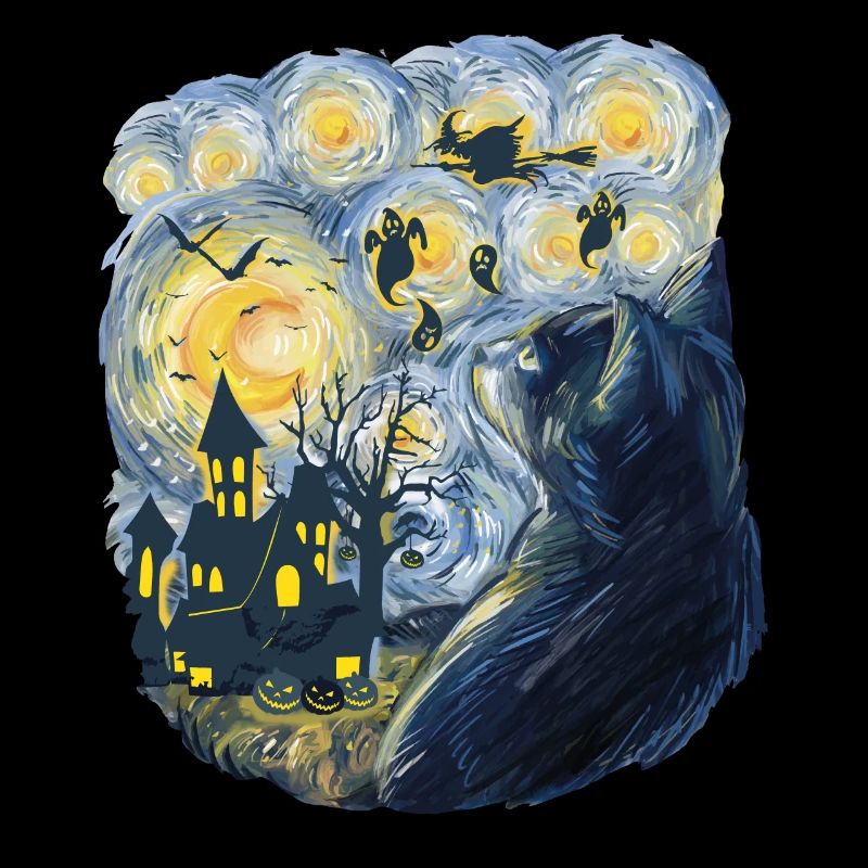 Spooky Evening With Pumpkins Ghosts