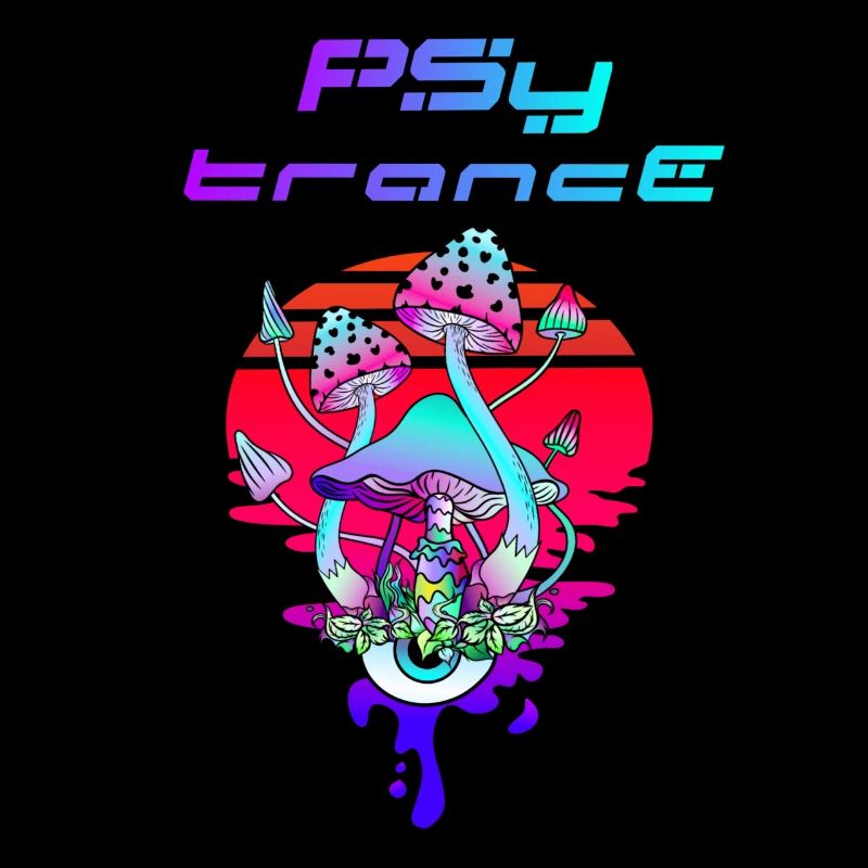 Psytrance Psychédélique Champignon Coucher de Soleil