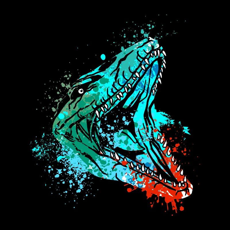 Splash art Marine Dinosaur mosasaurus head