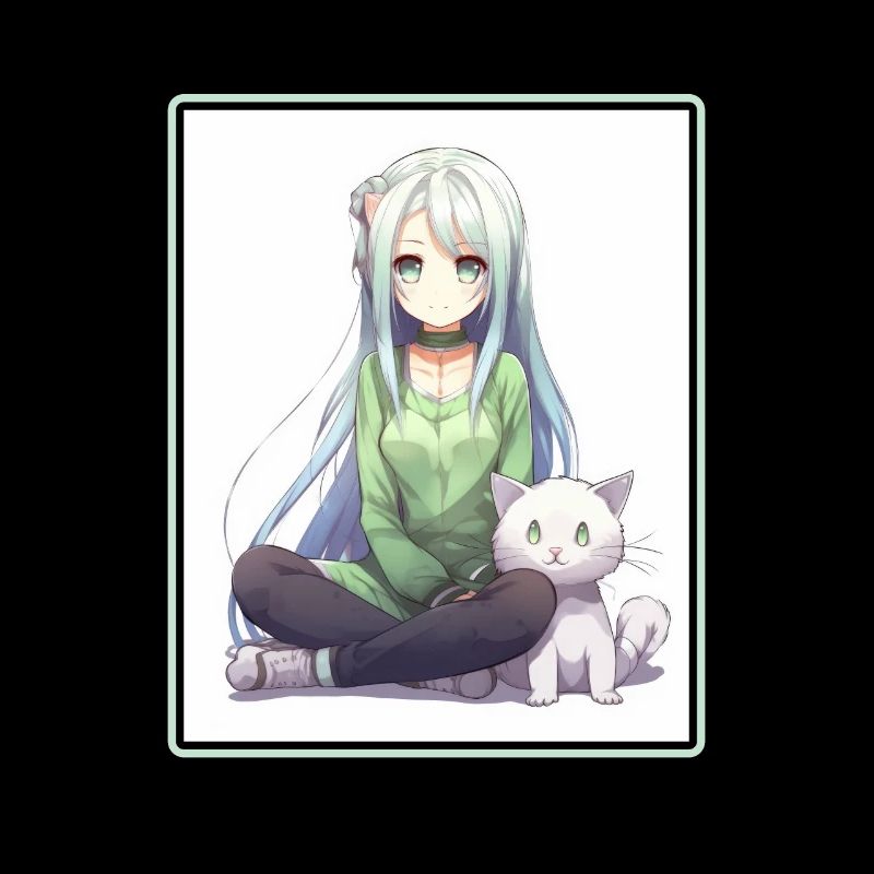 Kawaii Mädchen Anime Manga Mädchen Katze