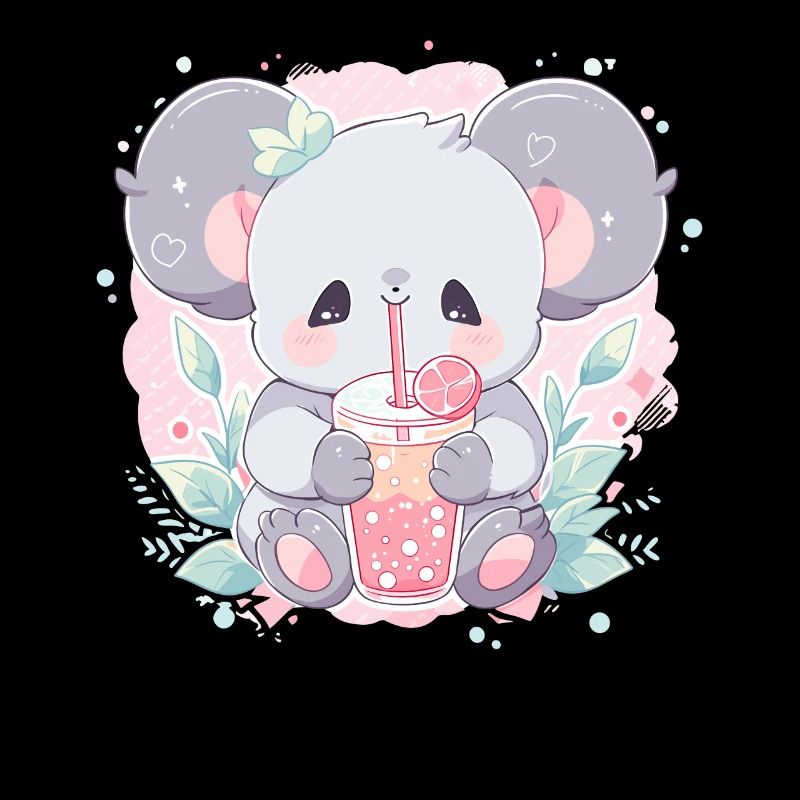 Kawaii Koala Boissons Boba Bubble Tea Chibi