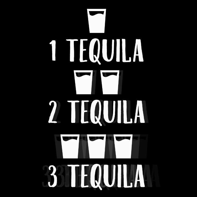 1 Tequila 2 Tequila 3 Tequila verschwommene Schnapsgläser