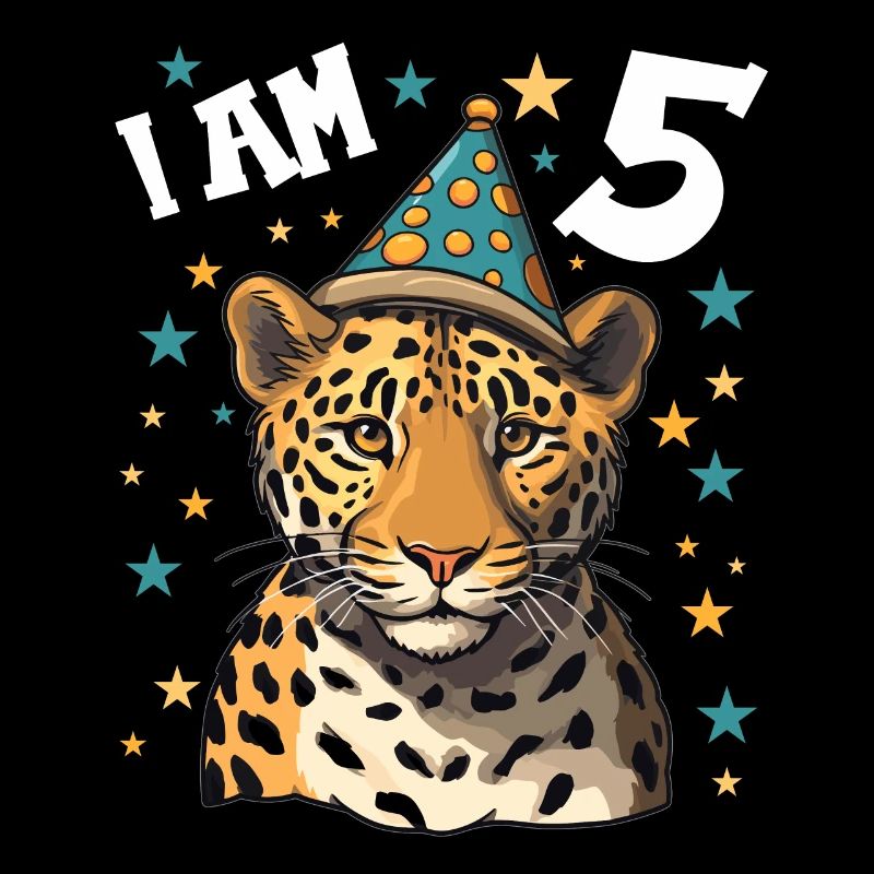 Ich bin 5 Jahre alt Leoparde Leopard 5. Geburtstag