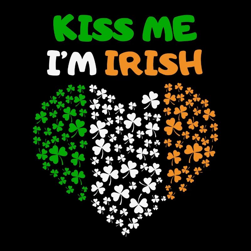 Fête de la Saint-Patrick Irlande coeur drapeau irlandais baiser