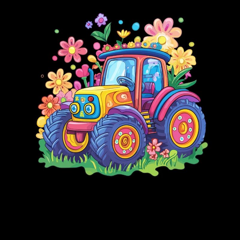 Bunter Blumen Traktor