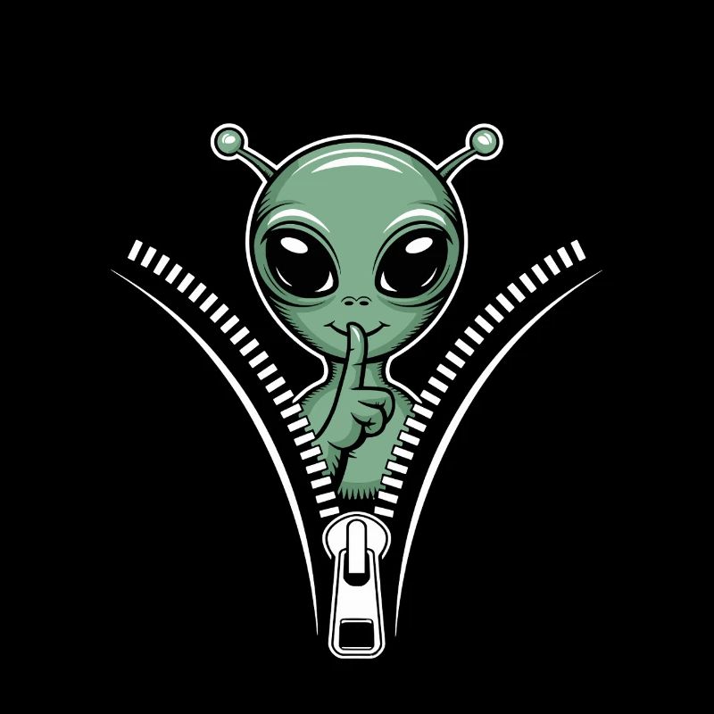 Funny alien with zipper design
