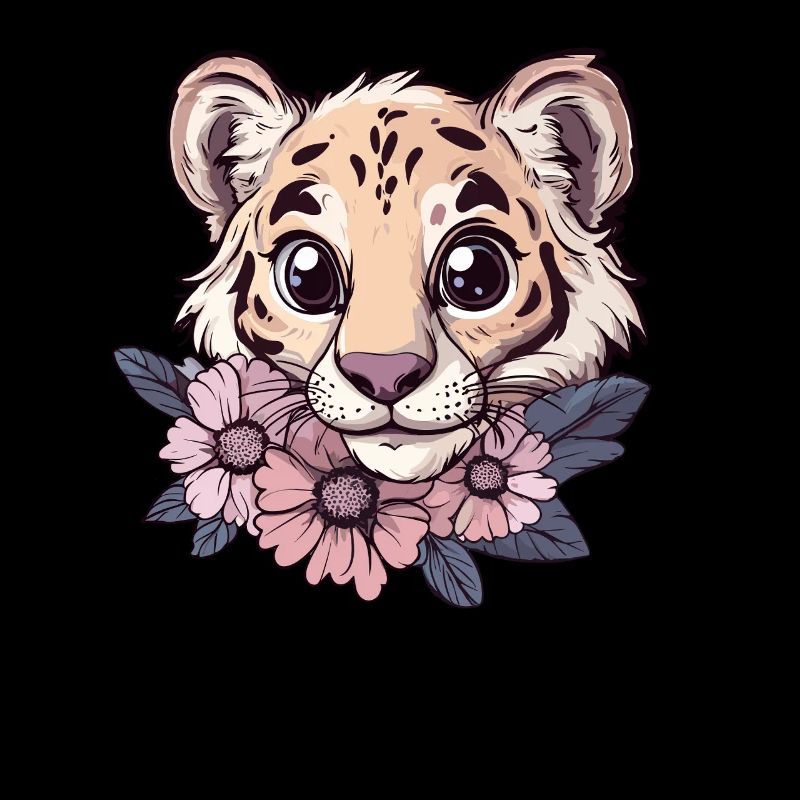 Tiger with flower view