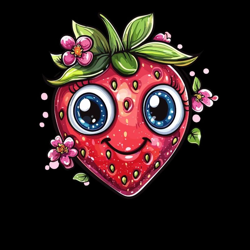 Erdbeere mit Blumenlächeln