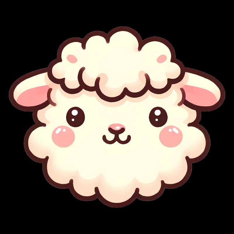 Conception de dessin animé mignon moelleux de visage de mouton