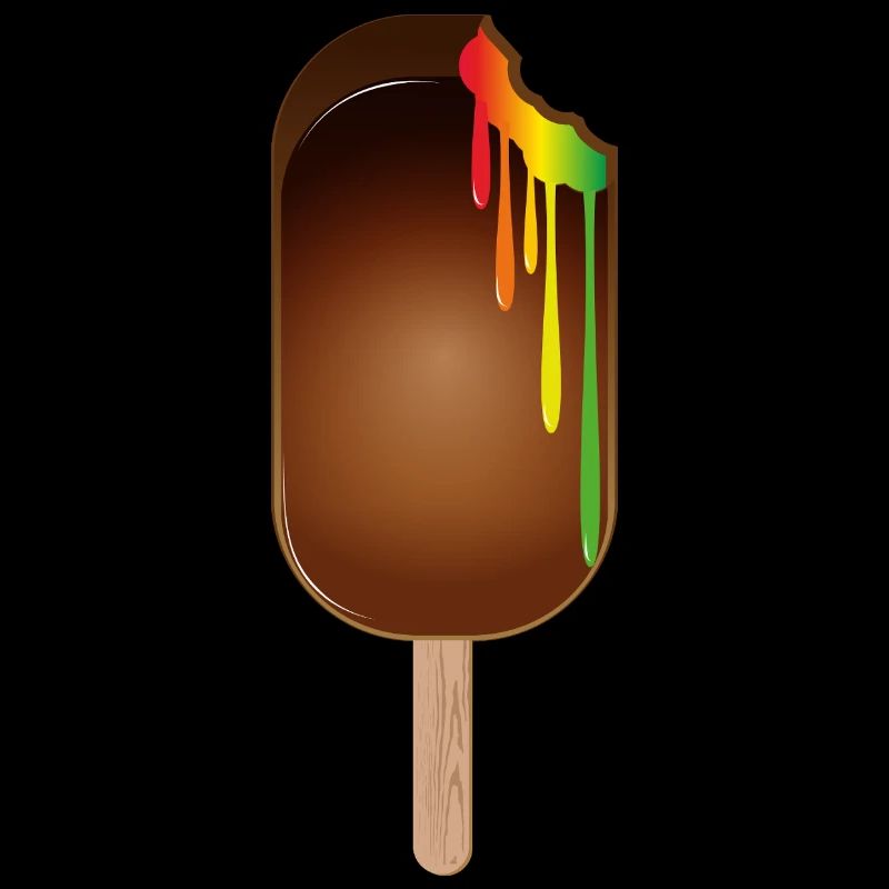 Schokoladen-Eis am Stiel mit Regenbogenfüllung