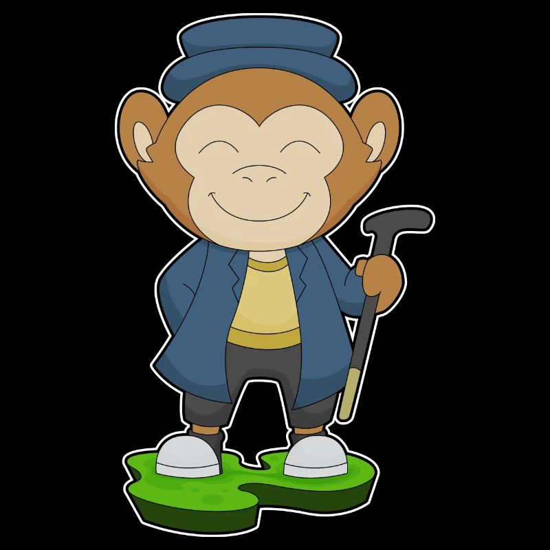 Monkey Pensioner Walking Stick