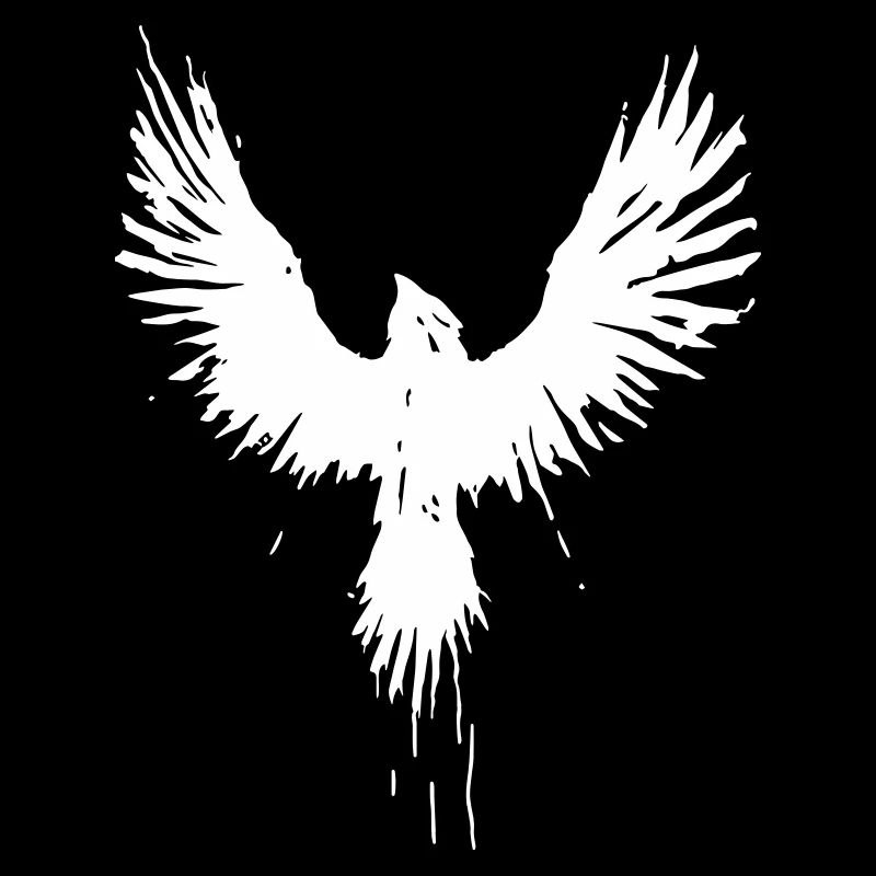 corbeau blanc, oiseau blanc, grunge / vintage