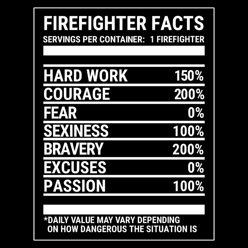 Cool Firefighter Valeur nutritive T-shirt pompier