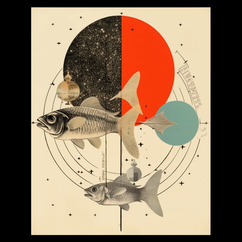 Fische Collage Kunst Astrologie