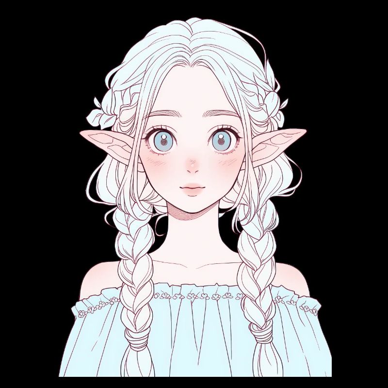 elfe, anime, mädchen