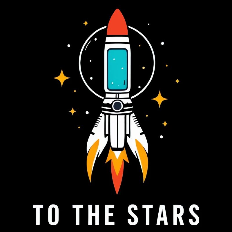 Rocket on a starry background