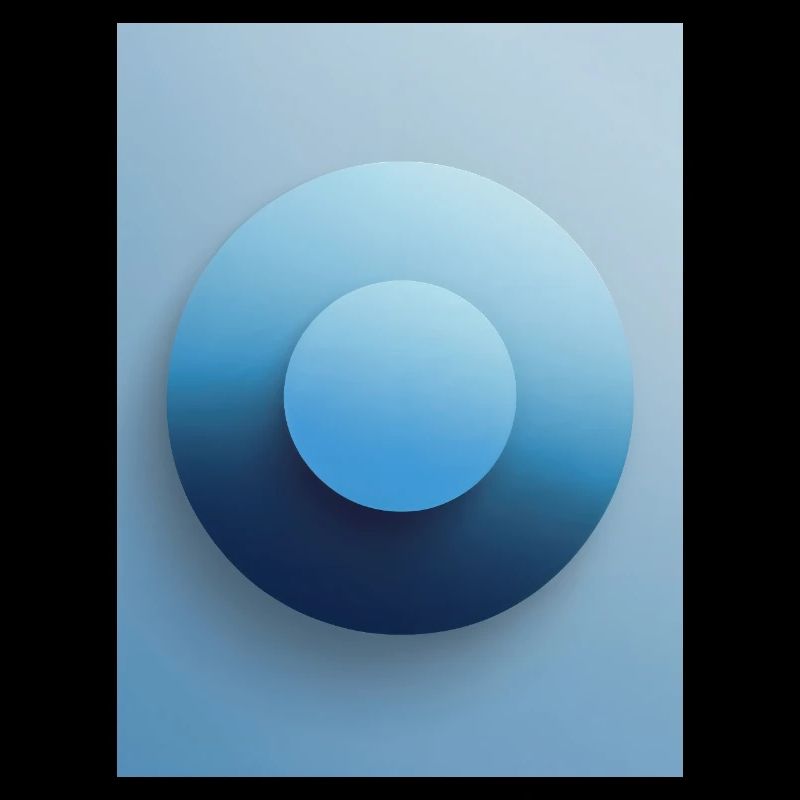 Blue Focus - Abstrait 3D Cercle, Bleu, Dégradé