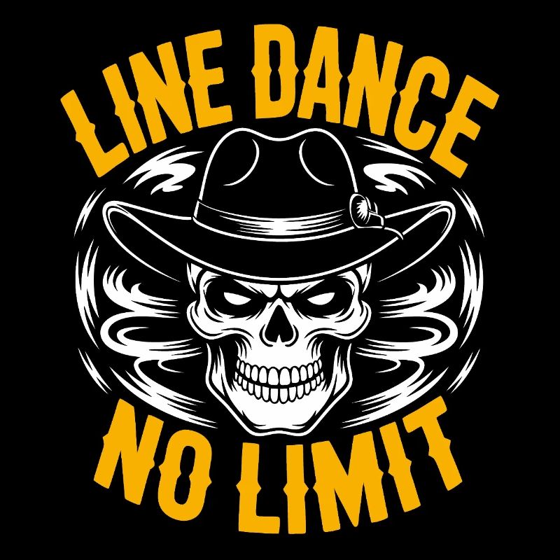 Line Dance Skull mit Stetson und Boots und Lasso