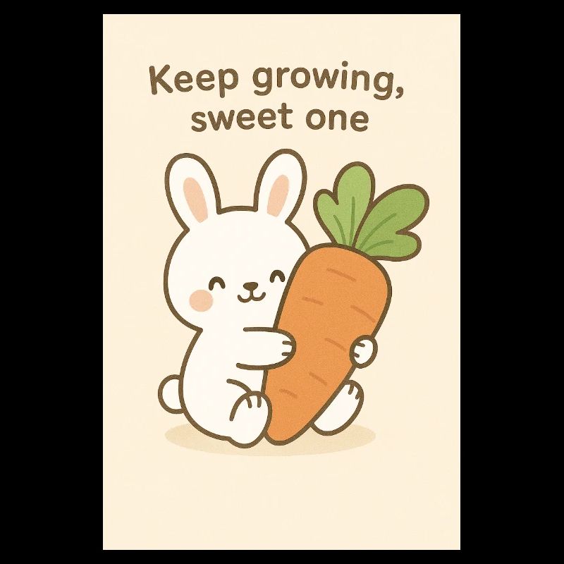Kawaii Bunny Umarmt Riesenkarotte