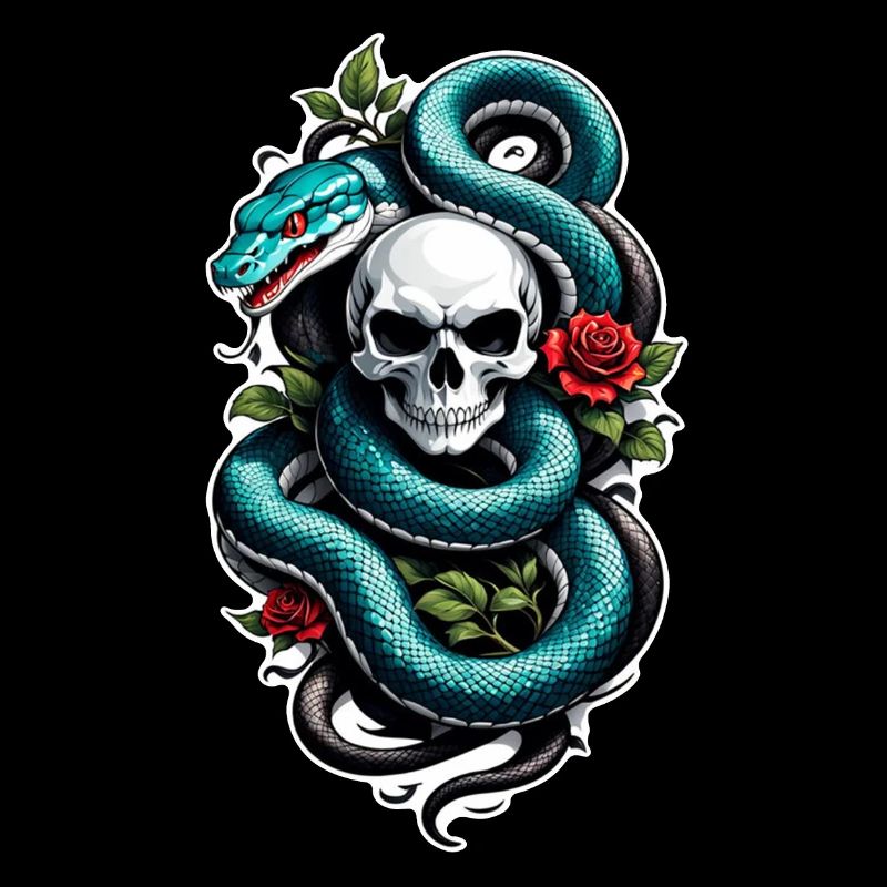 Snake Skeleton and Tattoo