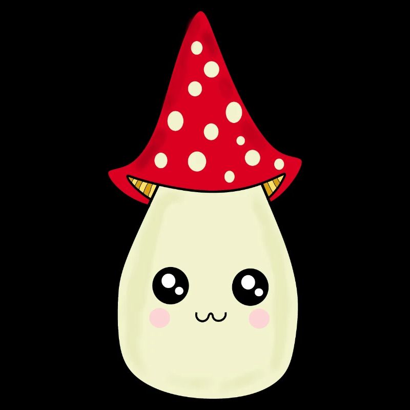 Kawaii Mushroom Toadstool cute red with face