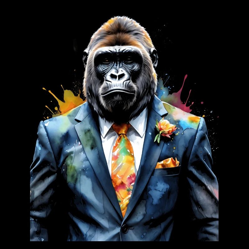Gorilla Anzug Affe Bunt Tier Design Print