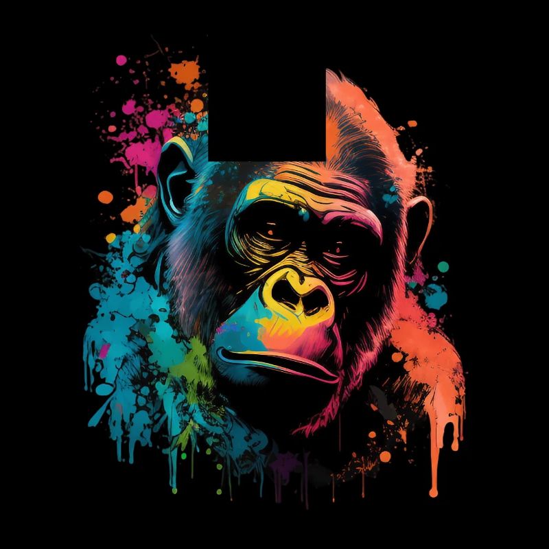 Gorille coloré Splash Art Expression