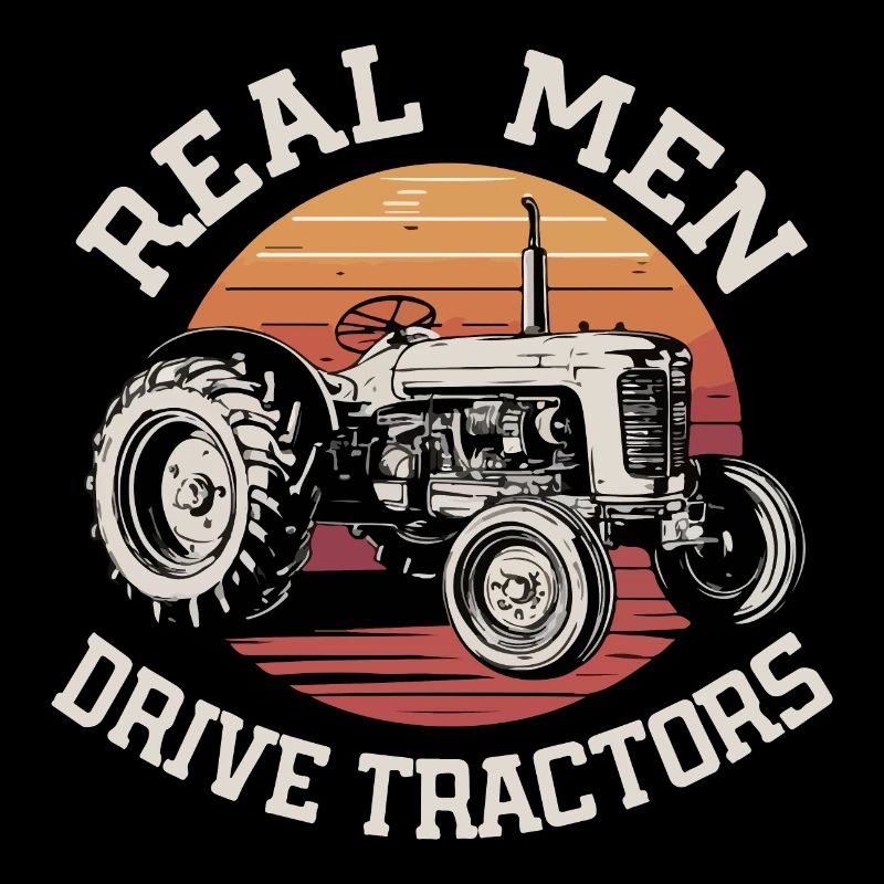 De vrais hommes conduisant des tracteurs