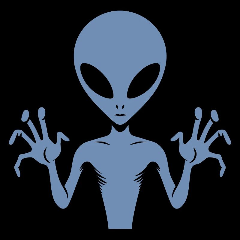 Silhouette de corps extraterrestre extraterrestre avec des mains