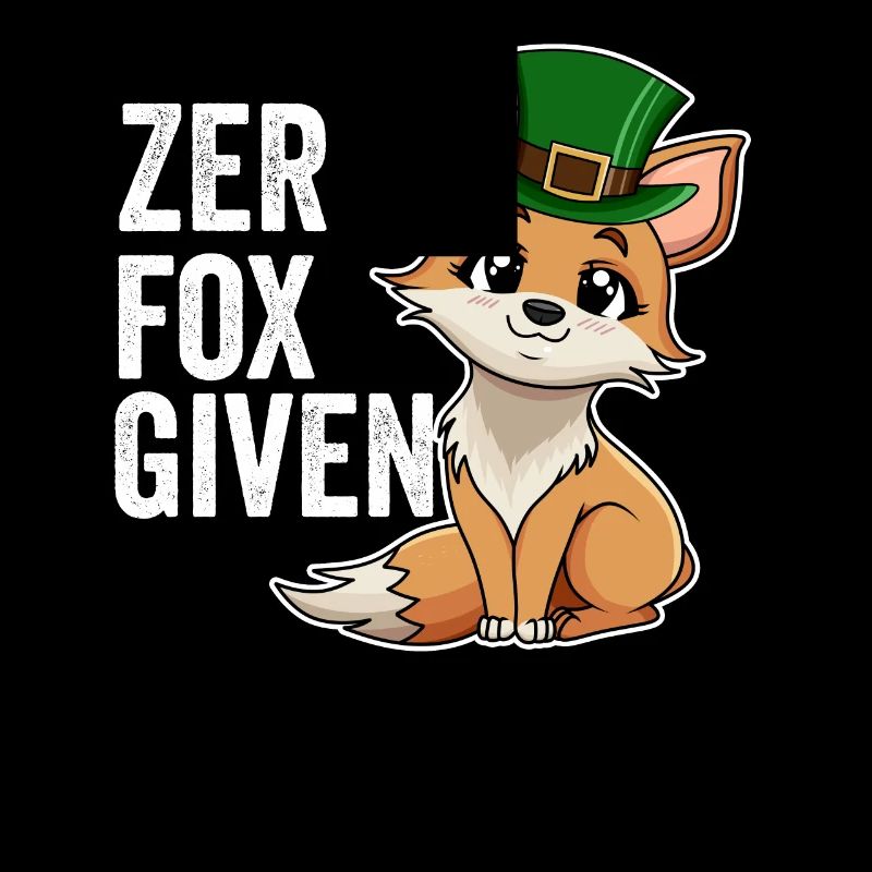 Zero Fox Given Jeu de mots mignon Kawaii Irish Fox