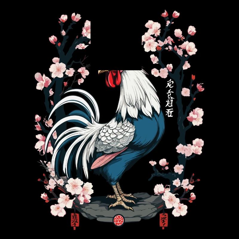 Conception esthétique de fleurs de cerisier de coq asiatique