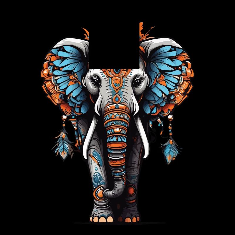 Conception d'attrape-rêves de mandala spirituel d'éléphant