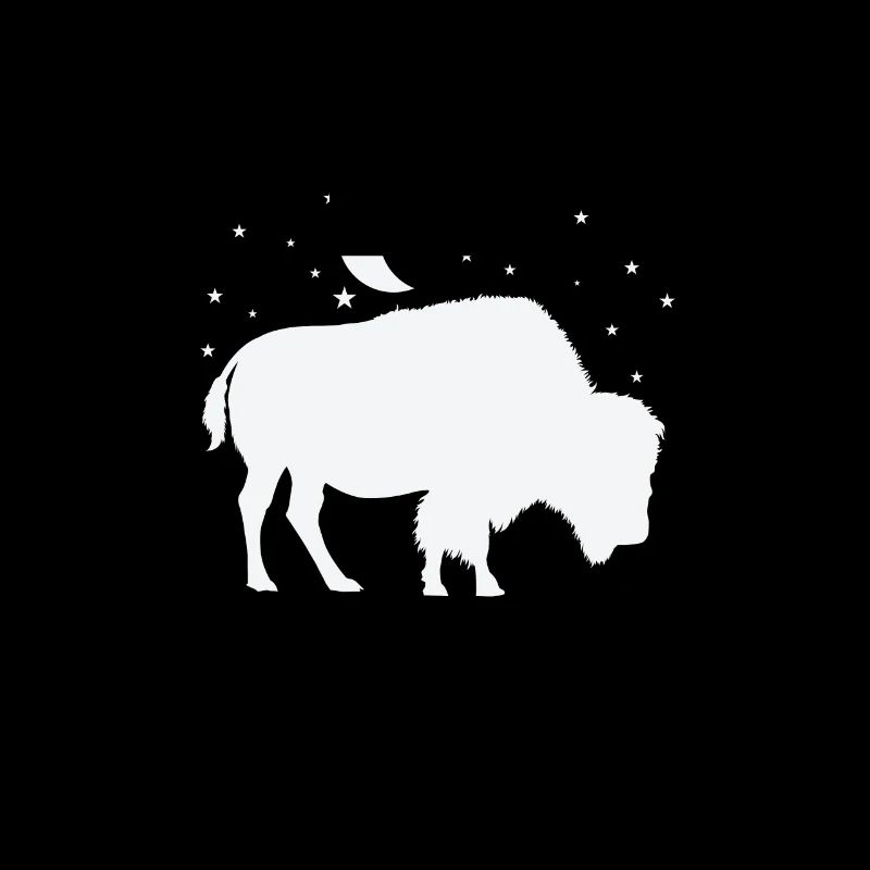 Bison in the moonlight