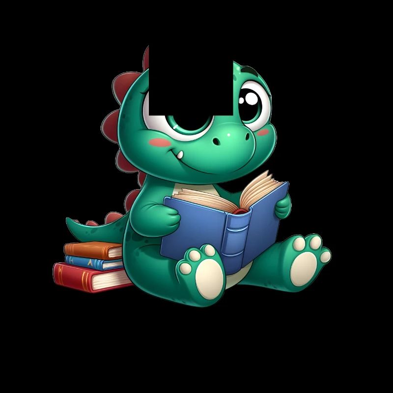Dino liest ein Buch