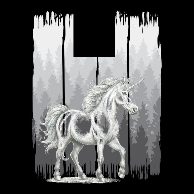 Wald Pferd Pferde Einhörner Einhorn Wildpferd