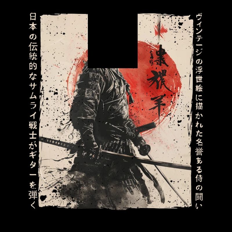 Samurai Kämpfer - Japanisches Ukiyo-e Kunstwerk