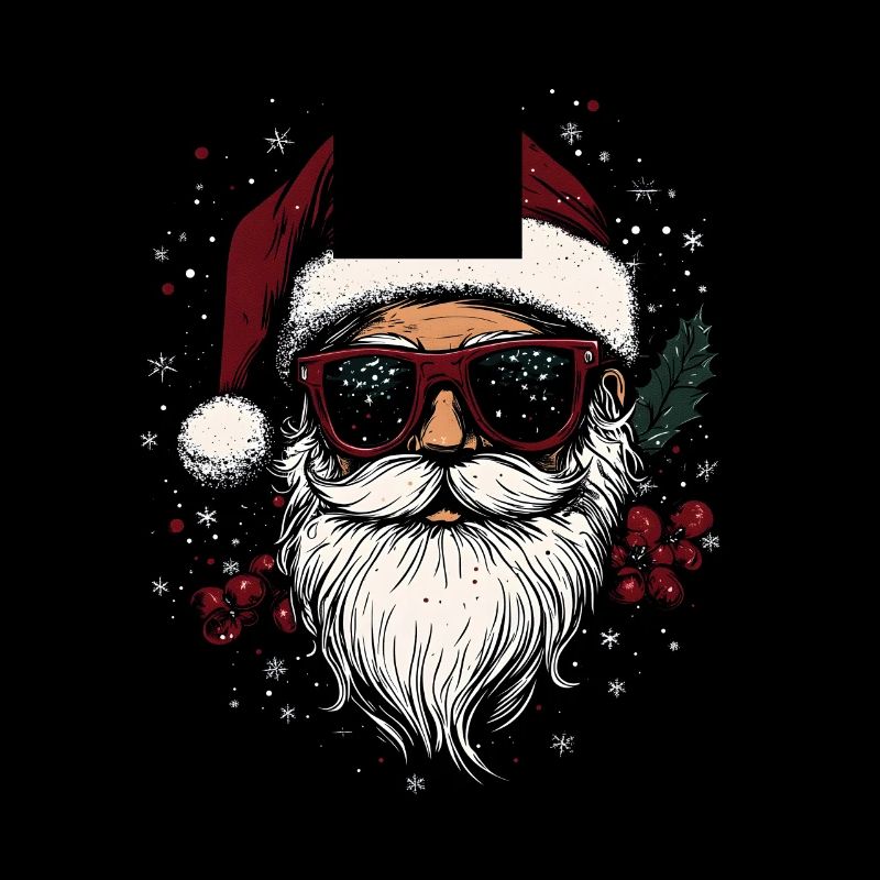 Frohe Weihnachten mit coolem Weihnachtsmann