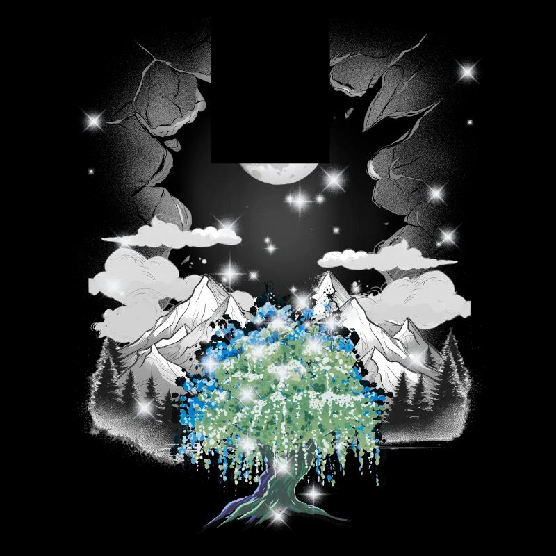 mystical nature wilderness tree trees full moon