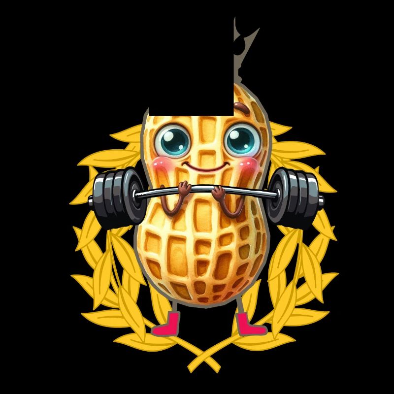 Erdnuss Gewicht hebend Lorbeerkranz Bodybuilder