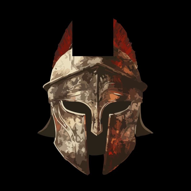 Ancient Roman Warrior Helmet with Red Feather