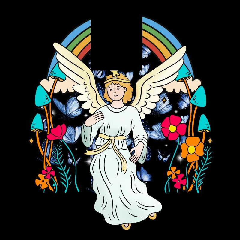 Regenbogen Engel Schutzengel Schmetterlinge Blume