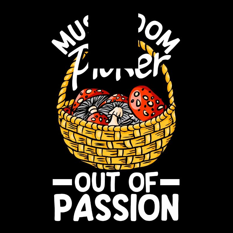 Cueilleur de champignons dans le panier de la passion